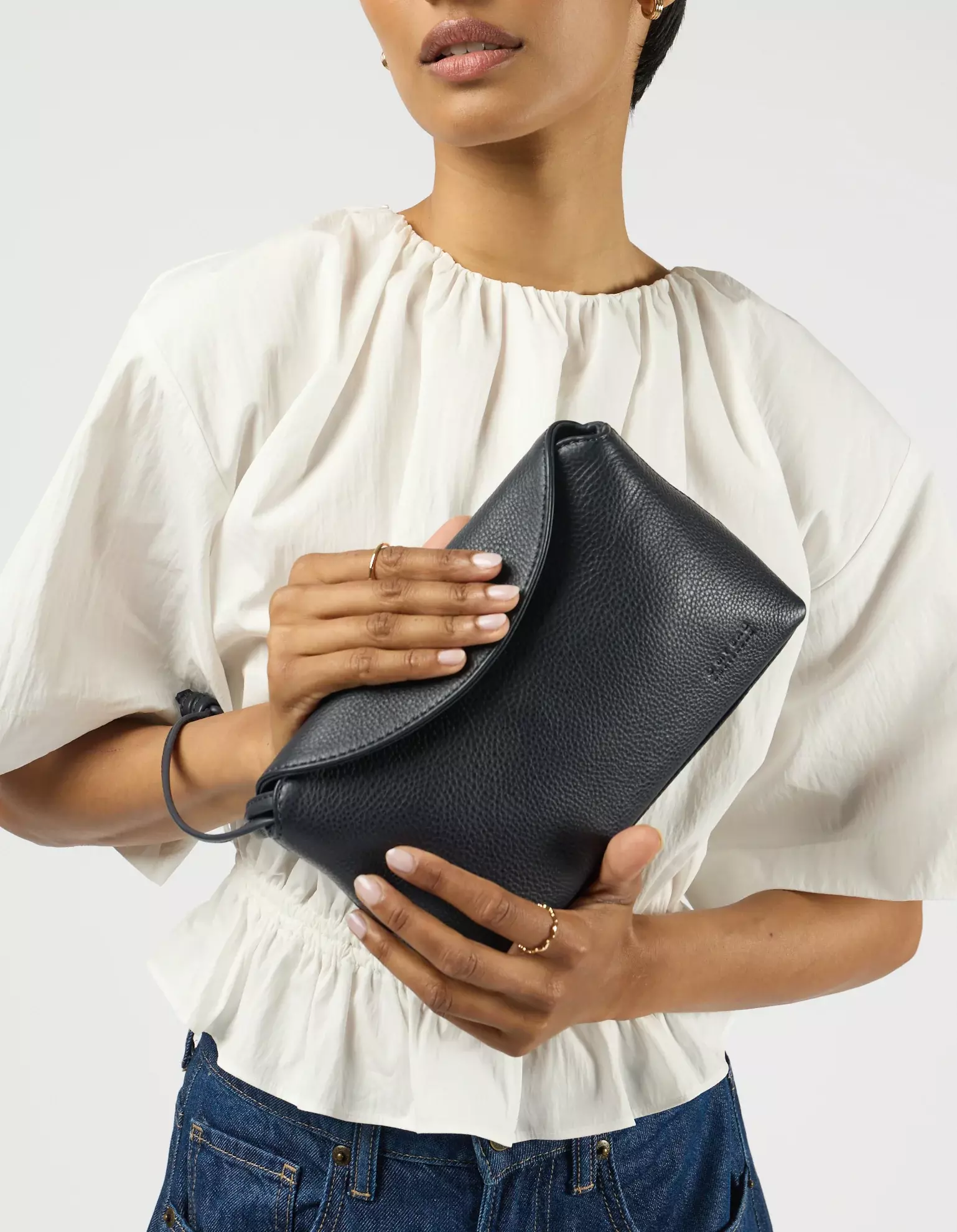 O MY BAG Sienna Mini Universe Blue Soft Grain Leather Handtasche Leder blau